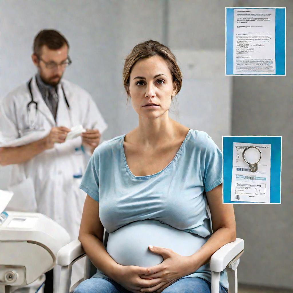 Беременная женщина, обеспокоенная результатами анализа мочи на инфекцию