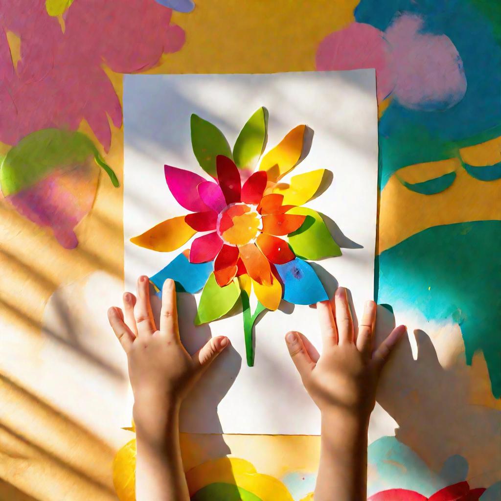 Трафарет цветка на стене детской