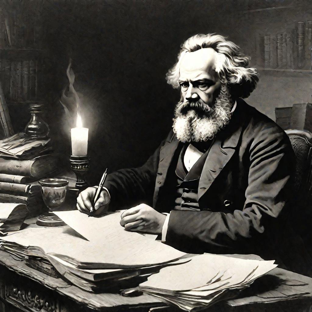 Портрет Карла Маркса за работой