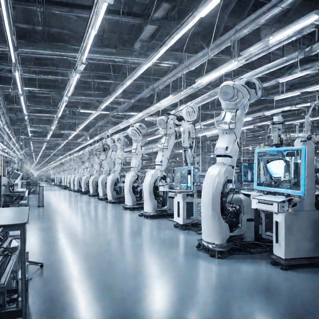 Современный высокотехнологичный завод с роботизированными линиями