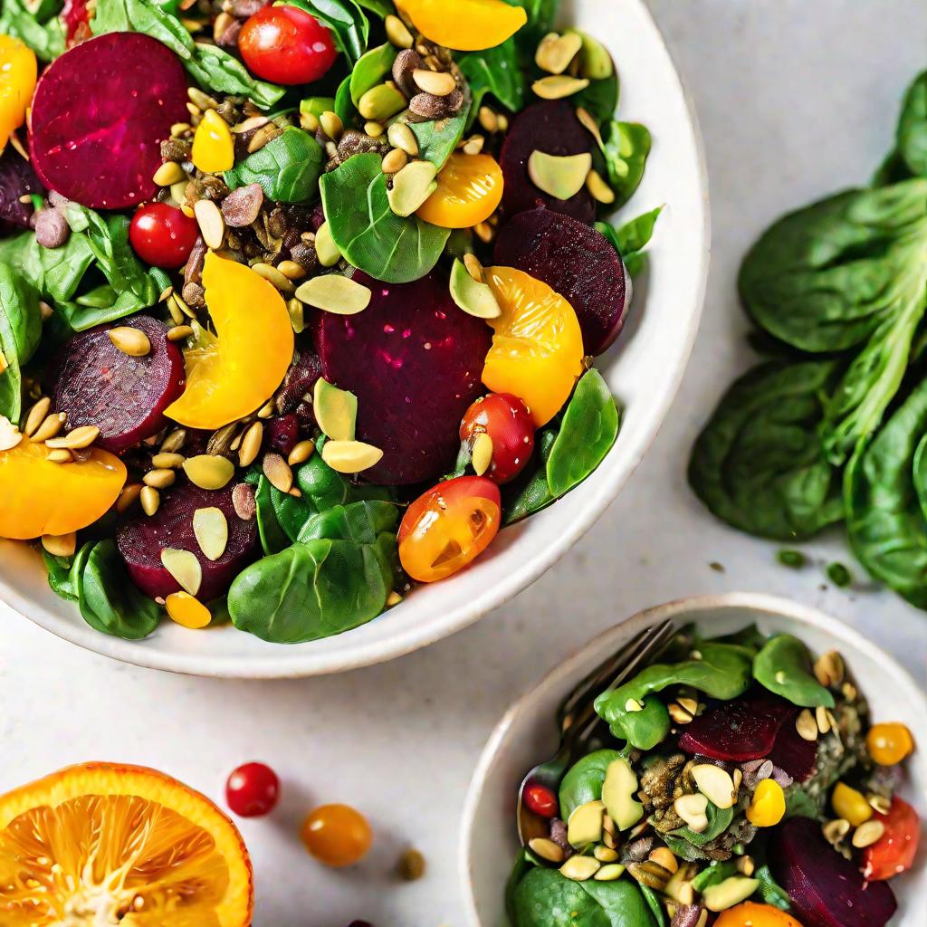 Цветная фотография витаминного салата