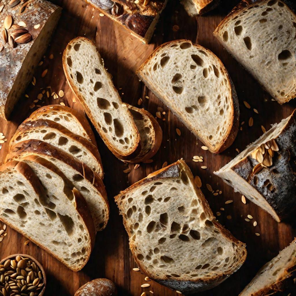 Близкий кадр свежего хлеба на доске
