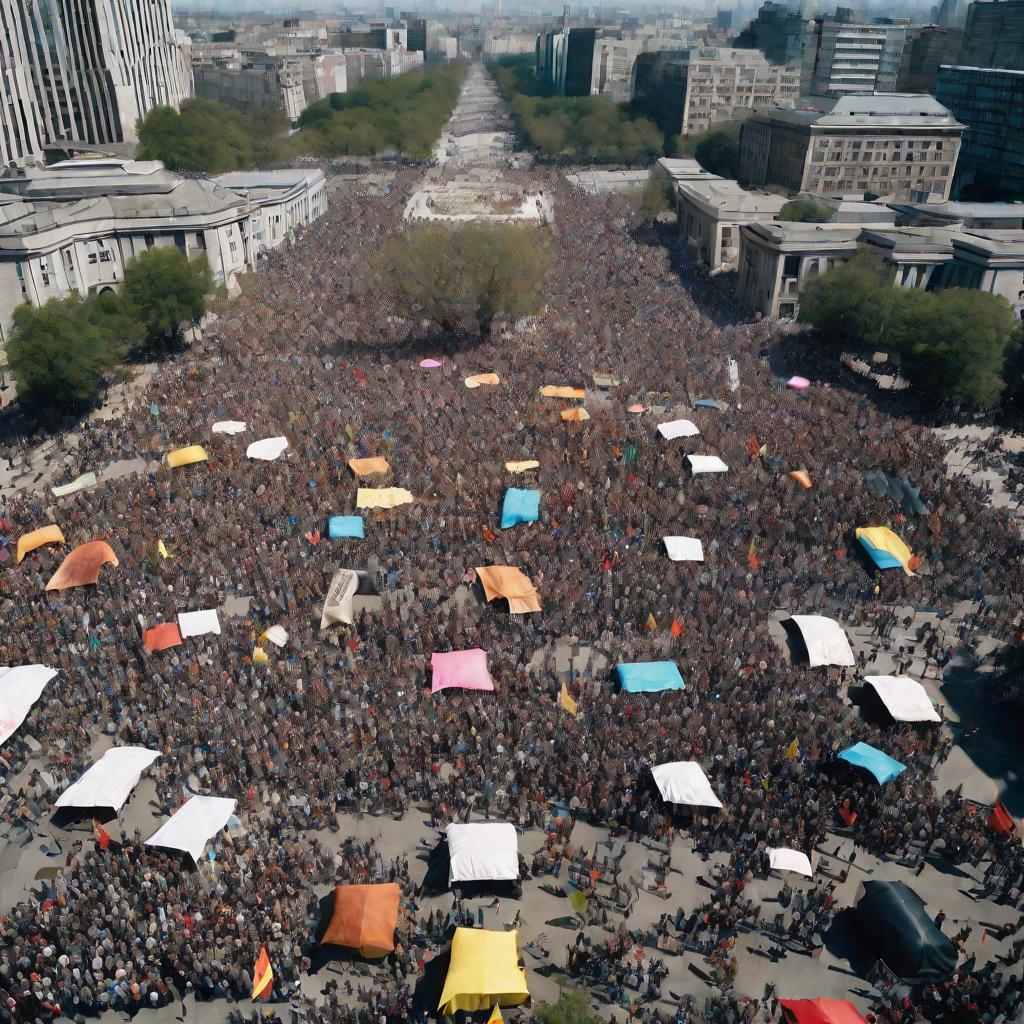 Люди на митинге за права человека