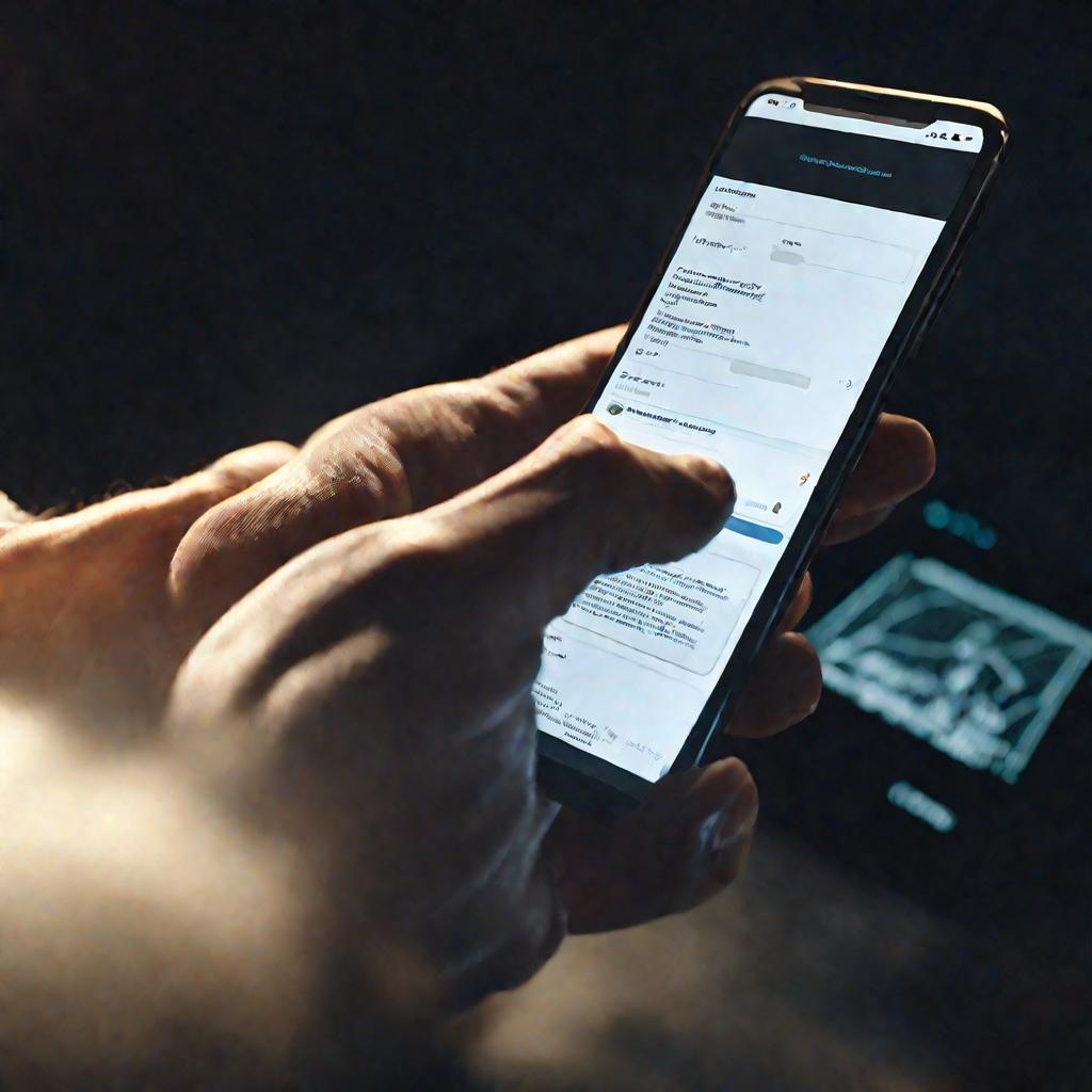 Рука над экраном смартфона, готовая очистить конфиденциальные данные из буфера обмена