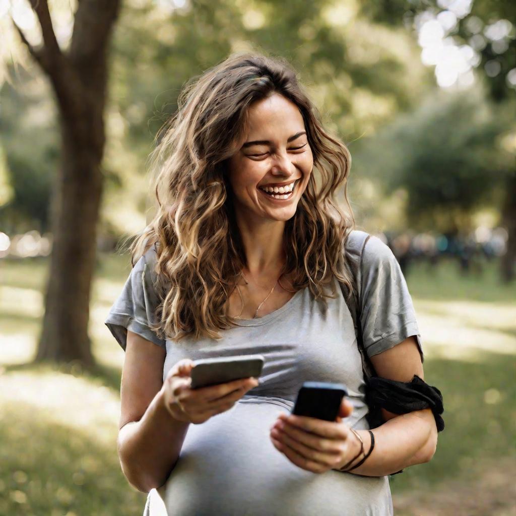 Беременная дочь сообщает родителям радостную новость по видеосвязи