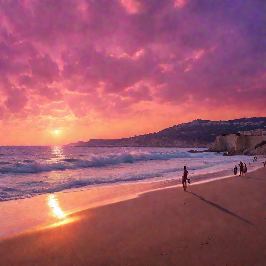 Закат на Средиземном море.