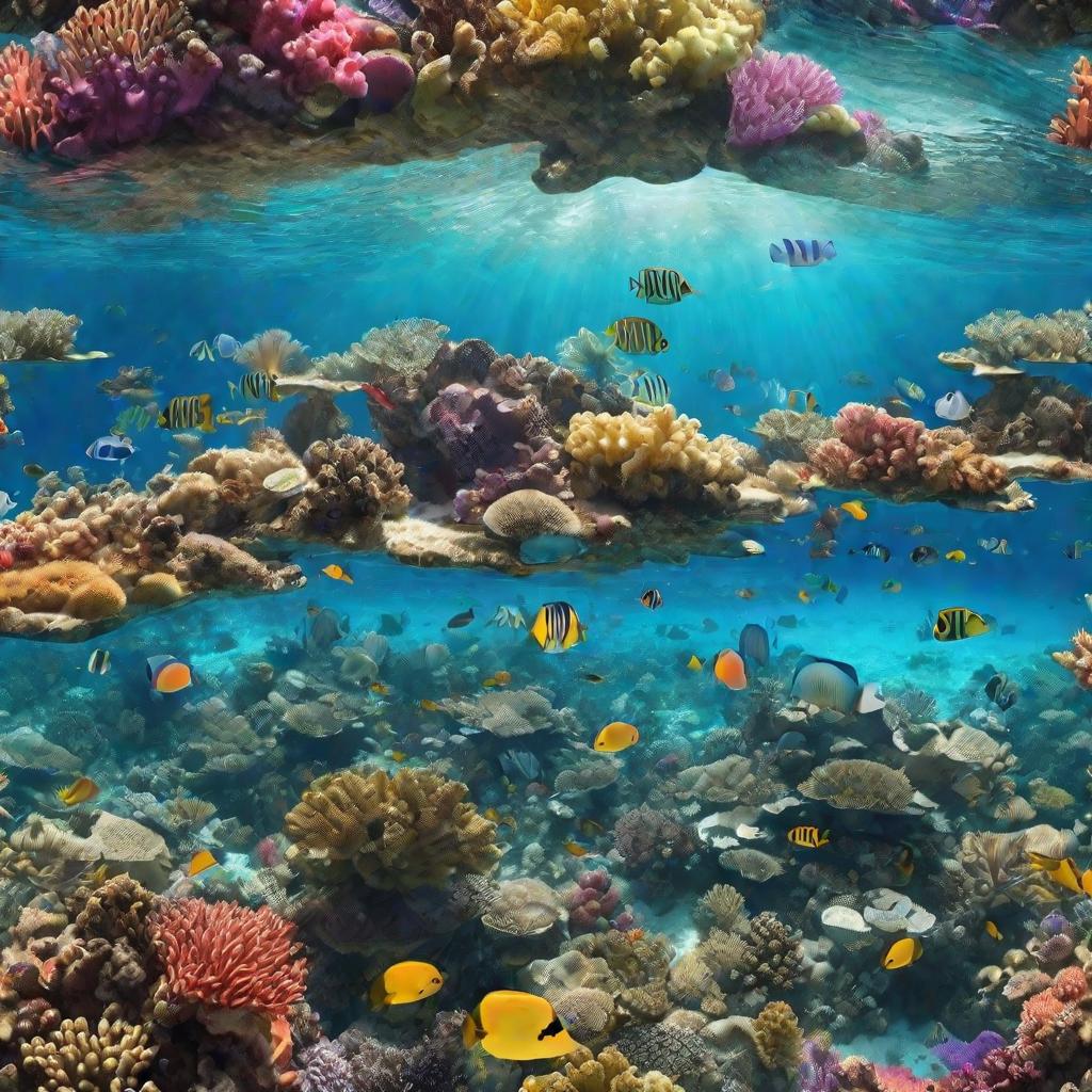 Красочный коралловый риф в океане