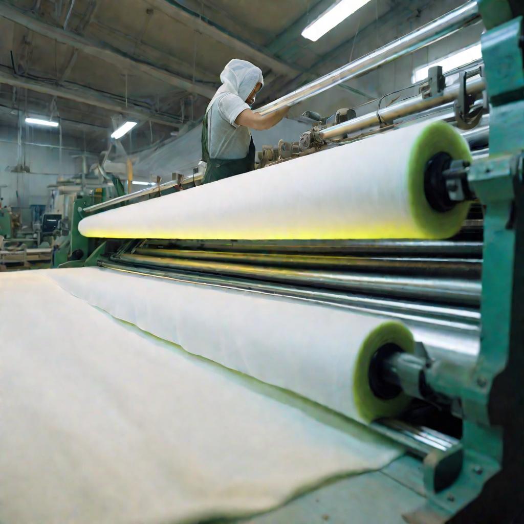 Рабочий на текстильной фабрике