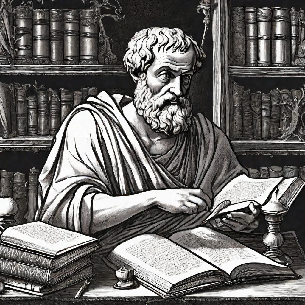 Портрет Аристотеля с книгой