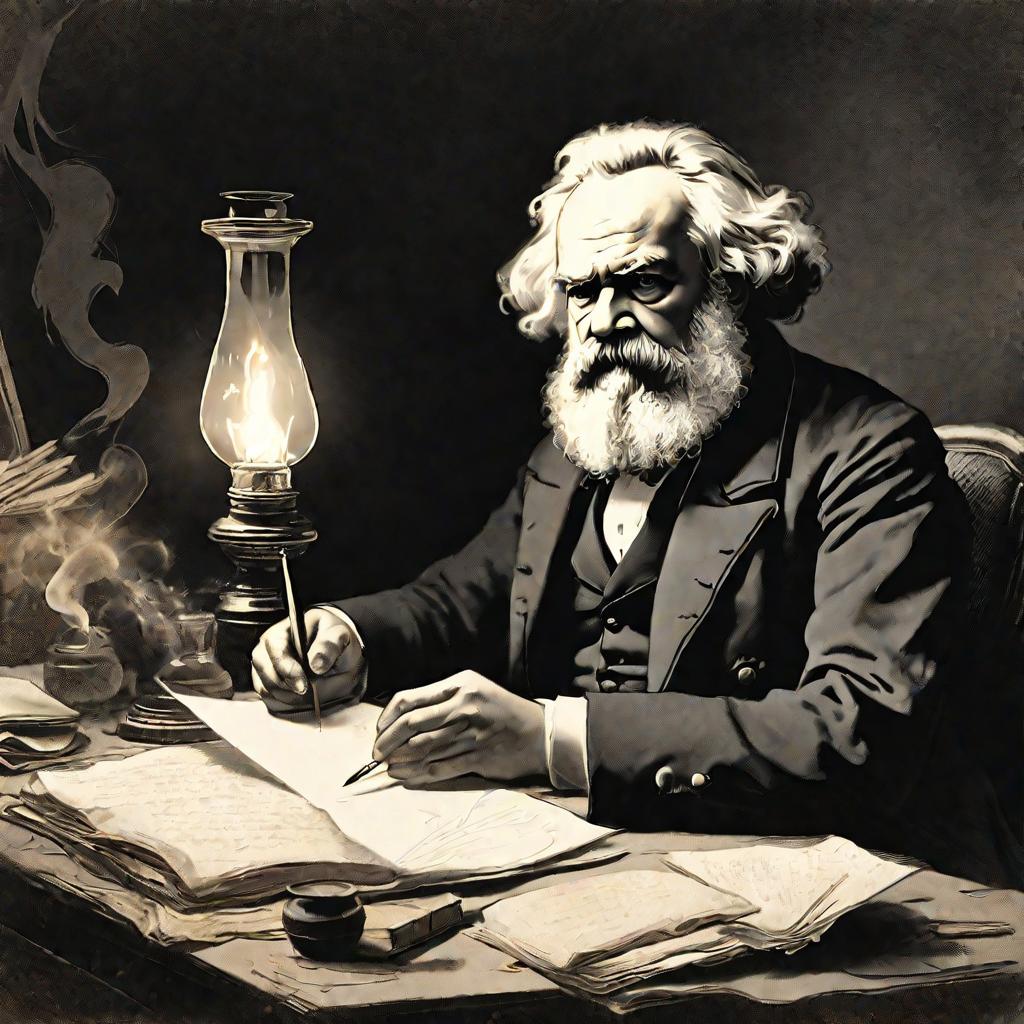 Портрет Карла Маркса за работой