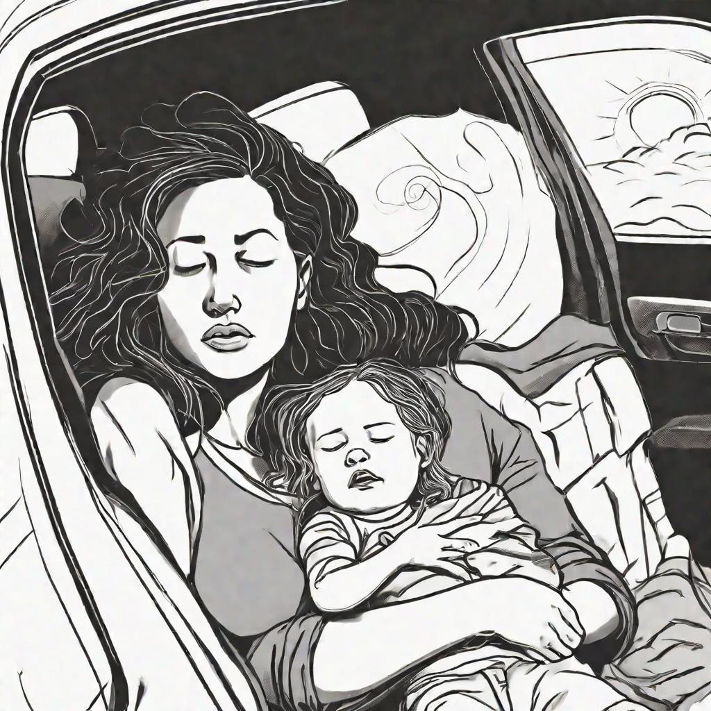 Мать и дочь в машине