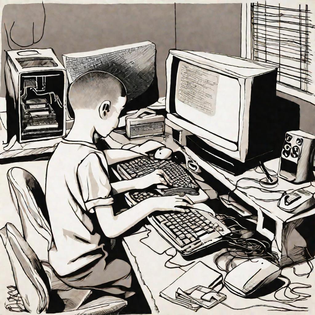 Подросток за компьютером