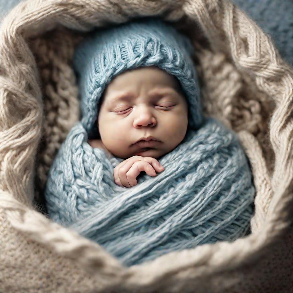 Зимний младенец в конверте-одеяле