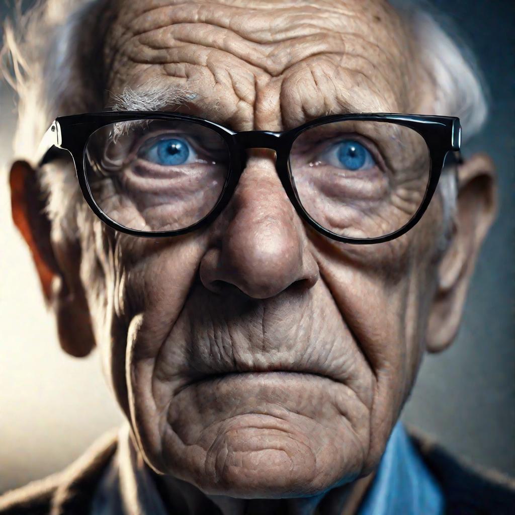 Пожилой мужчина в очках