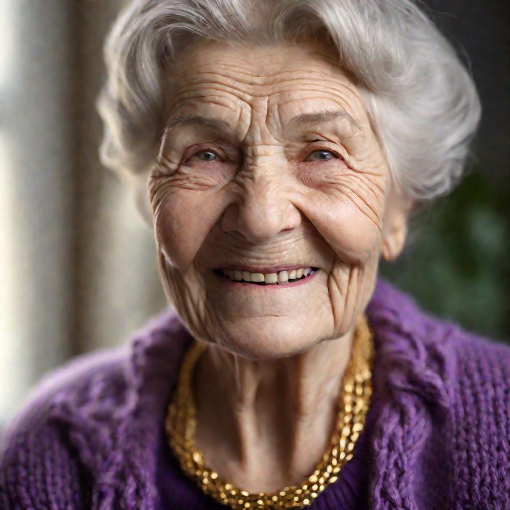 Портрет пожилой улыбающейся женщины