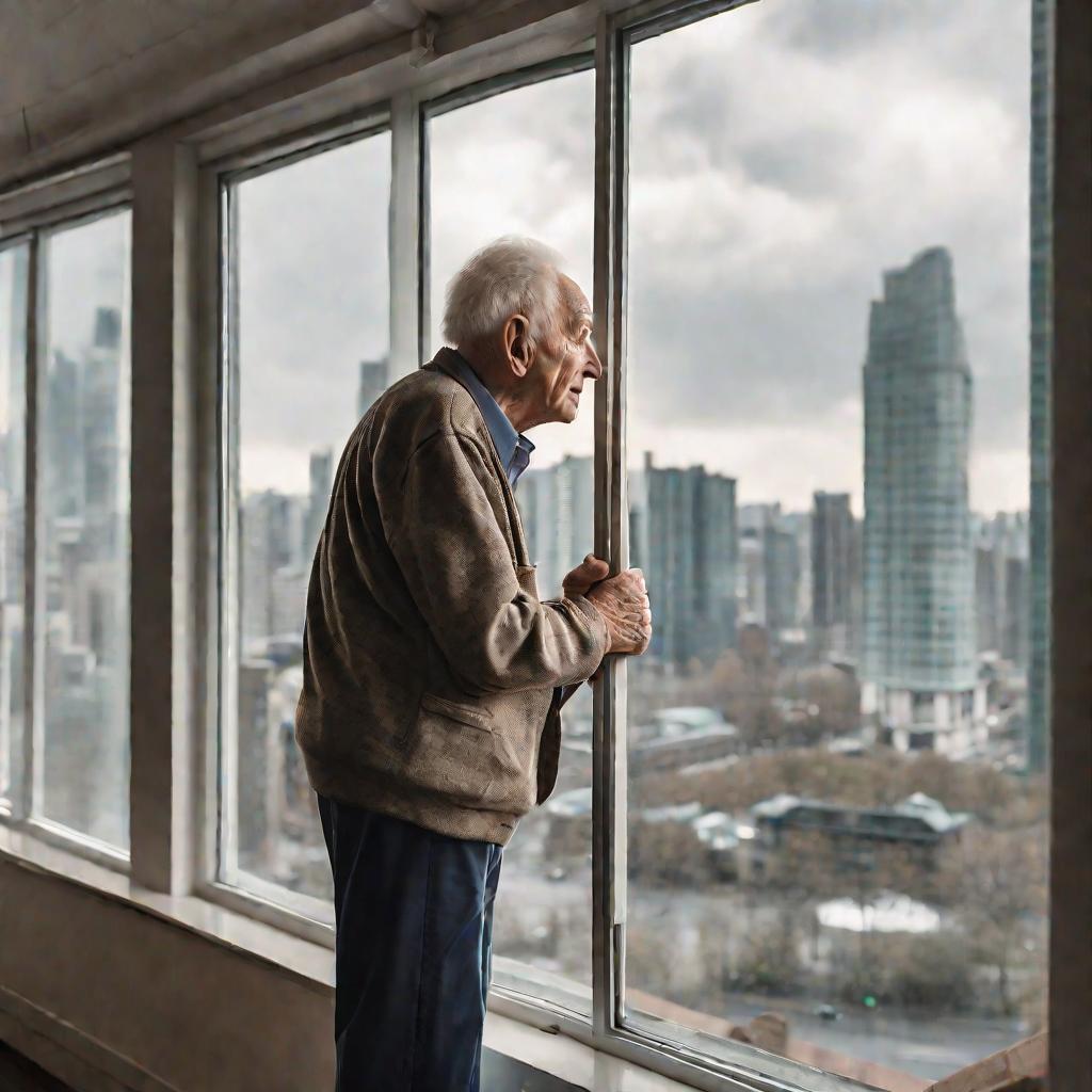 Пожилой мужчина у окна