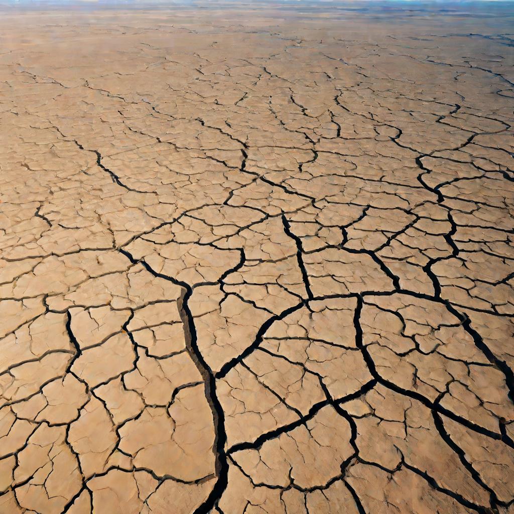 Засушливая трескующаяся земля в пустыне