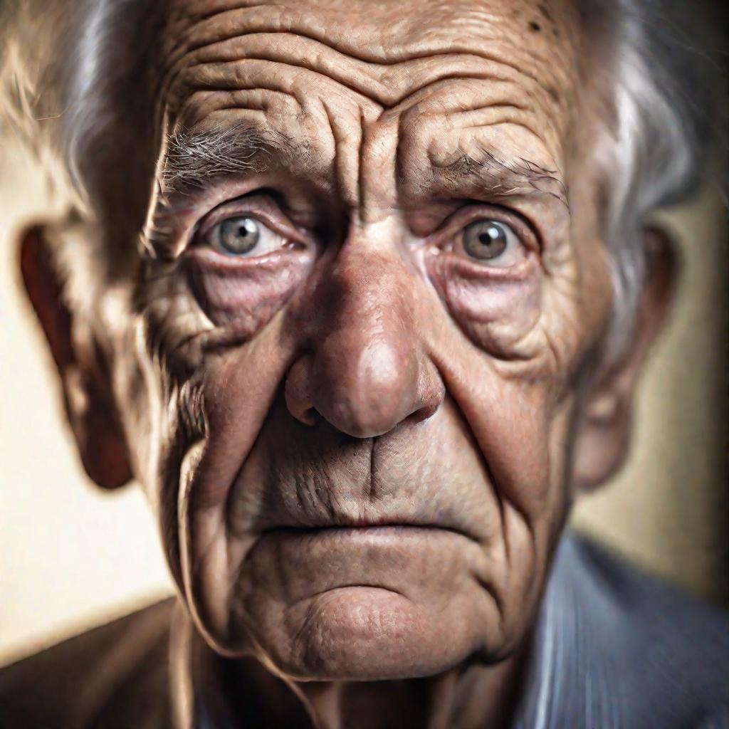 Обеспокоенное лицо пожилого мужчины