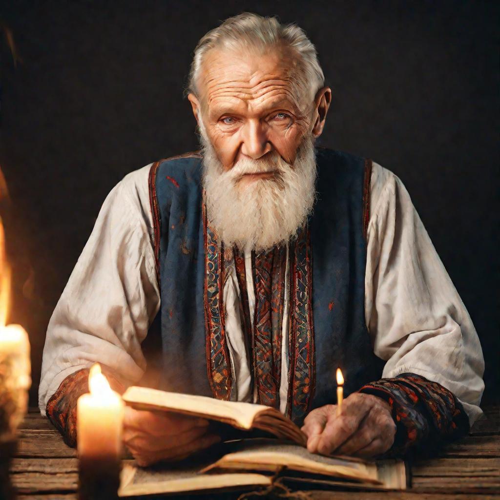 Портрет старца целителя с книгой