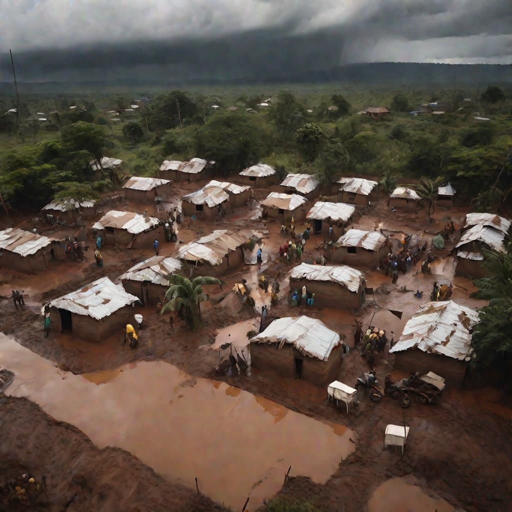 Африканская деревня, опустошенная Эболой.