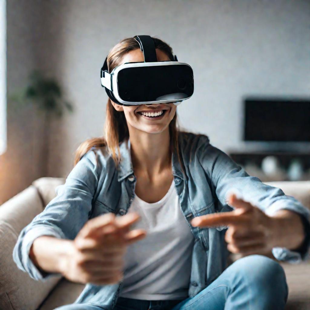 Девушка в VR очках