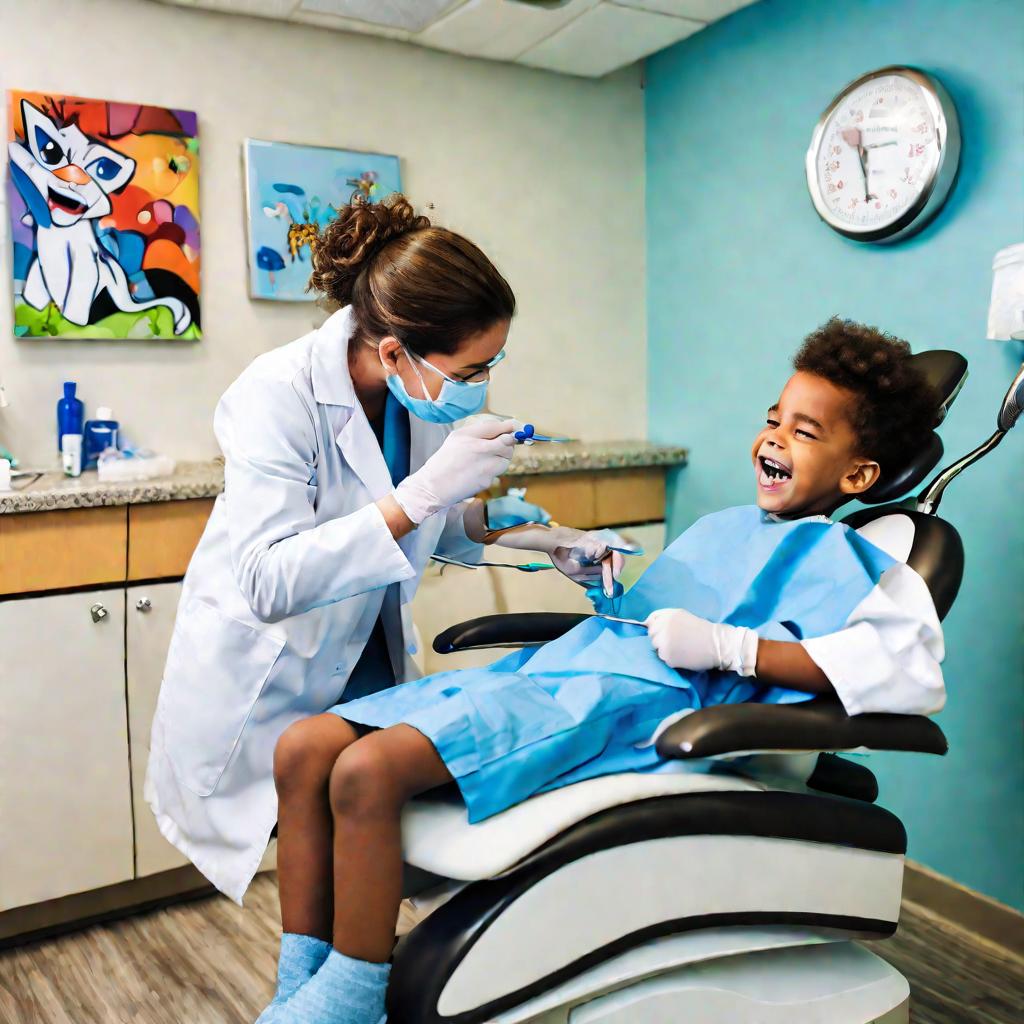 Осмотр зубов 4-летнего мальчика у детского стоматолога
