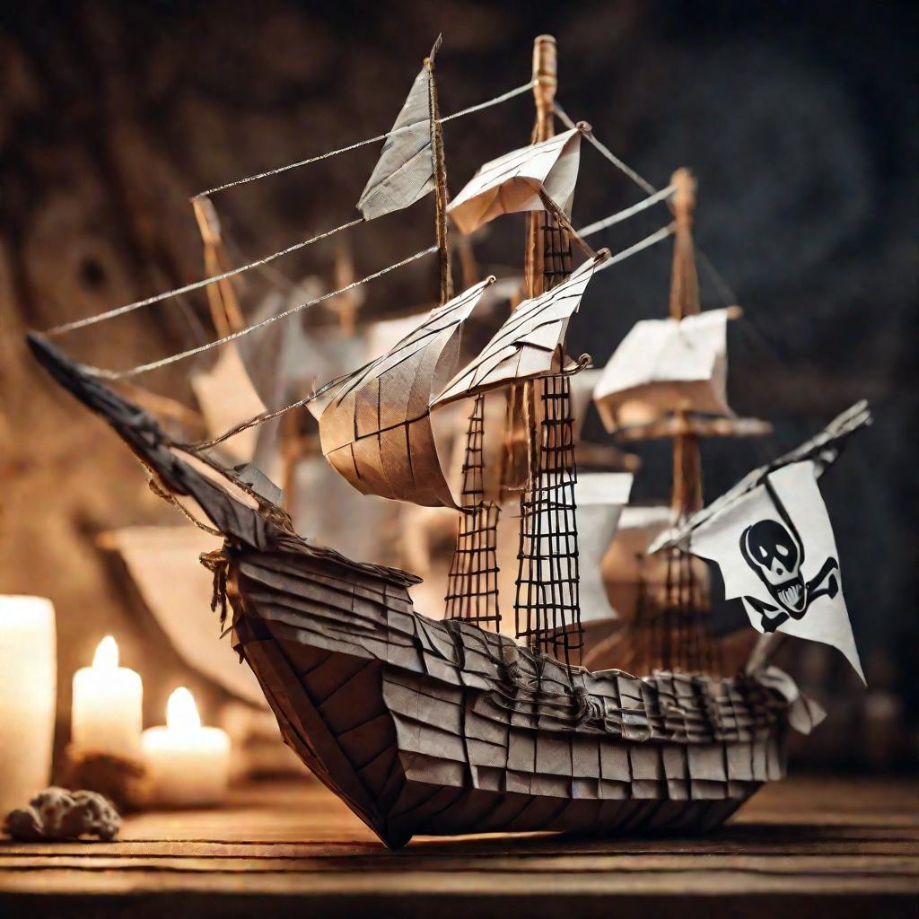 Бумажный пиратский корабль