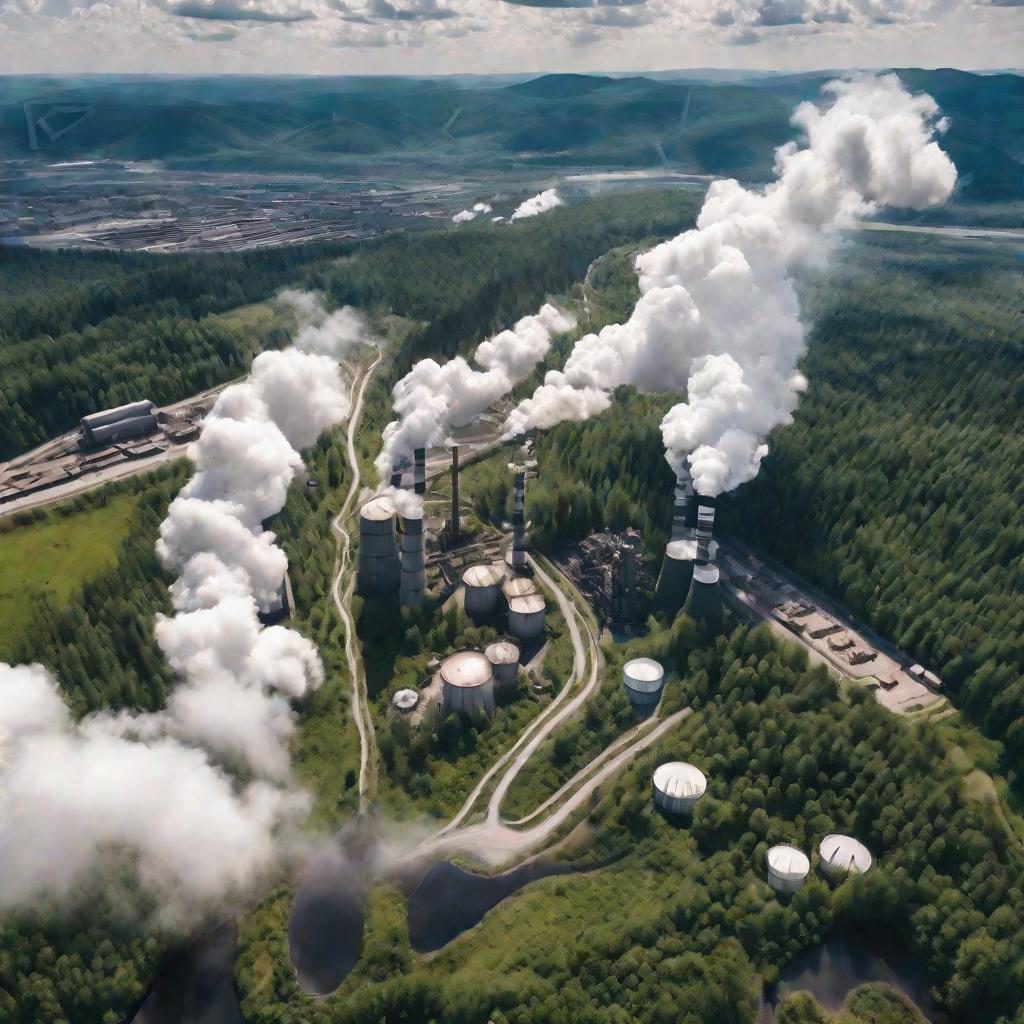 Завод загрязняет лесную долину