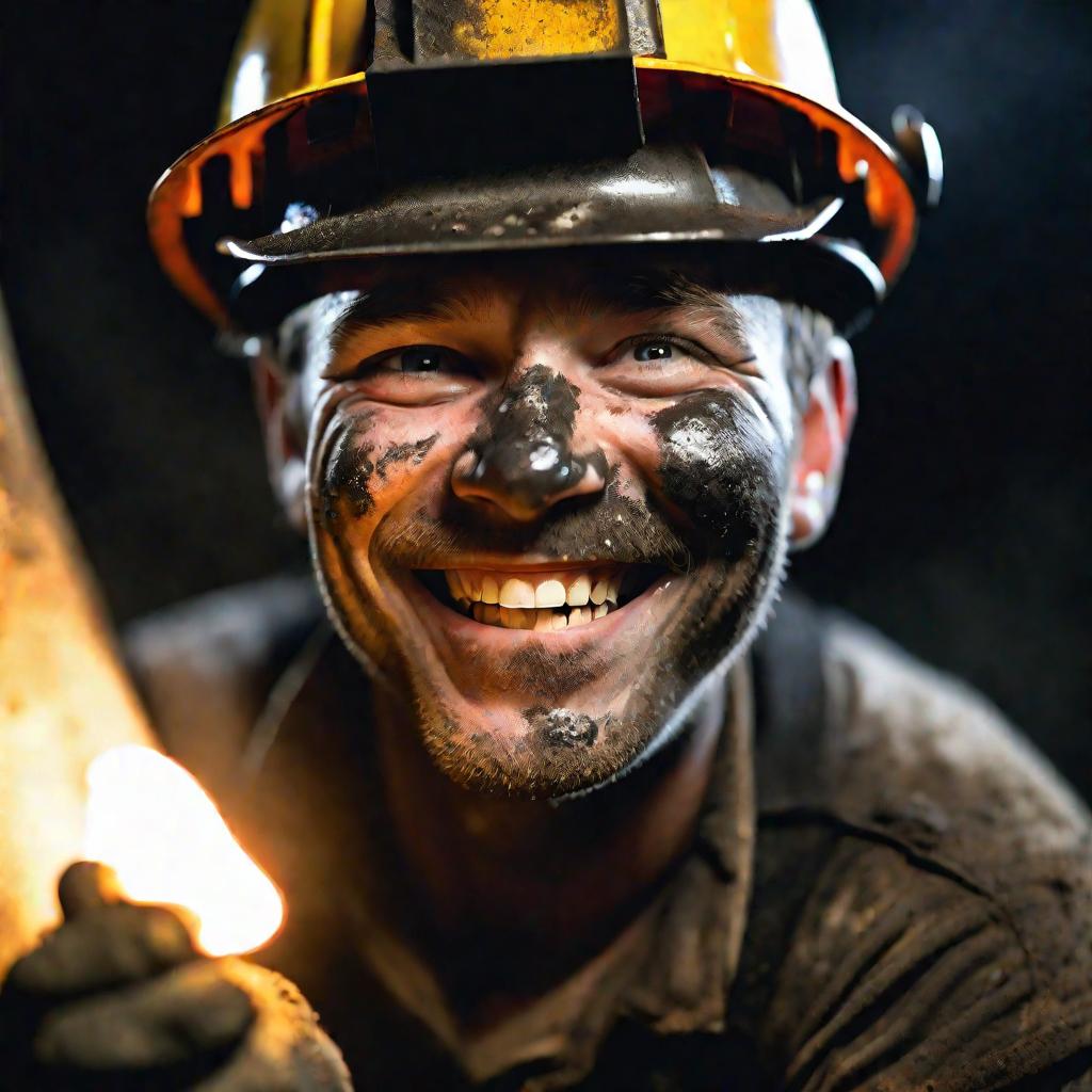 Портрет угольщика в шахте
