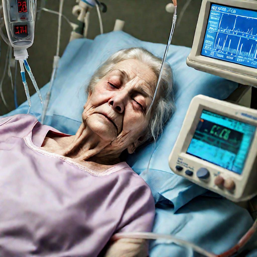 пожилая женщина без пульса в больнице