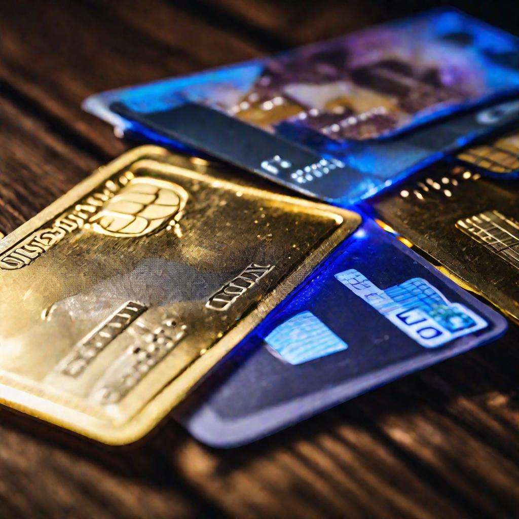 Цветные евро банкноты и золотые кредитные карты