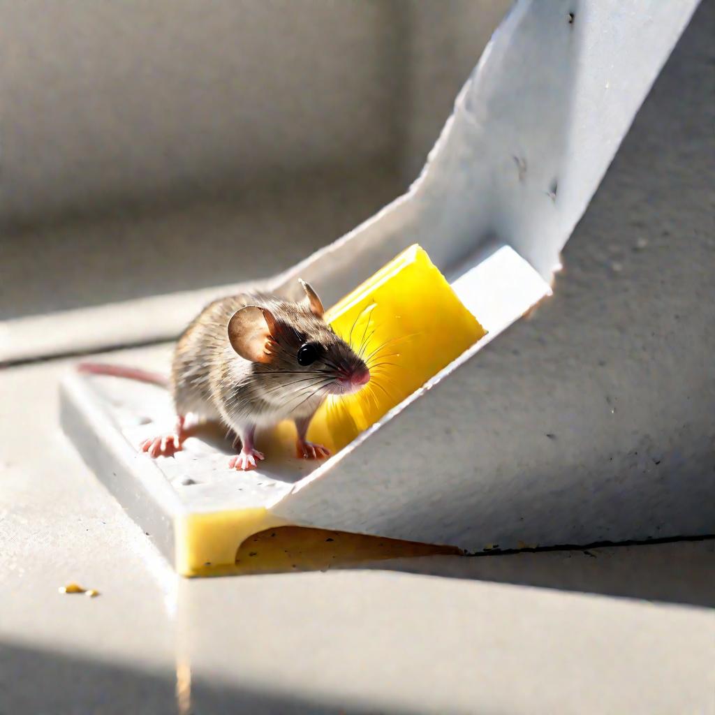 Мышеловка на клей поймала мышь