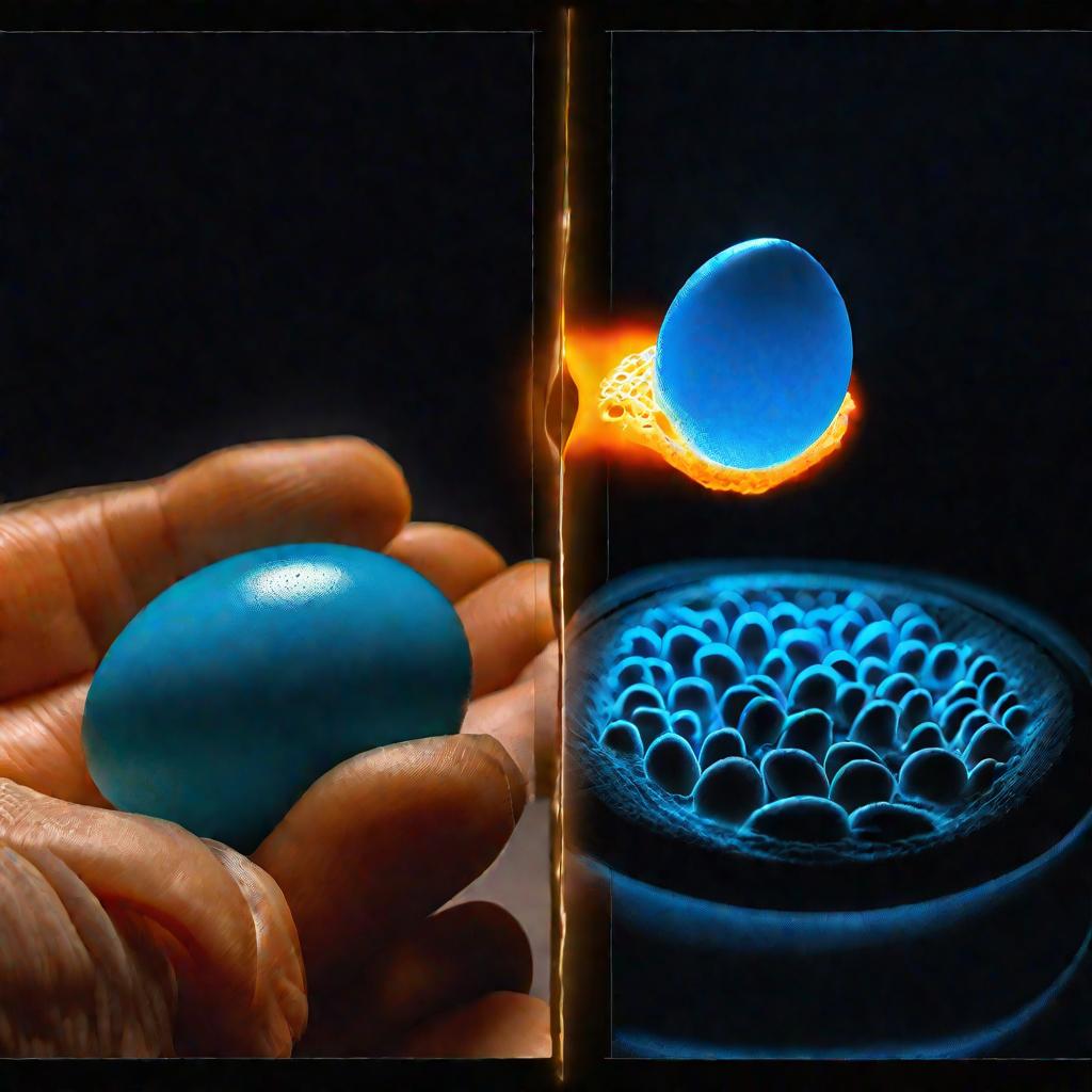 Неоплодотворенная и оплодотворенная яйцеклетка