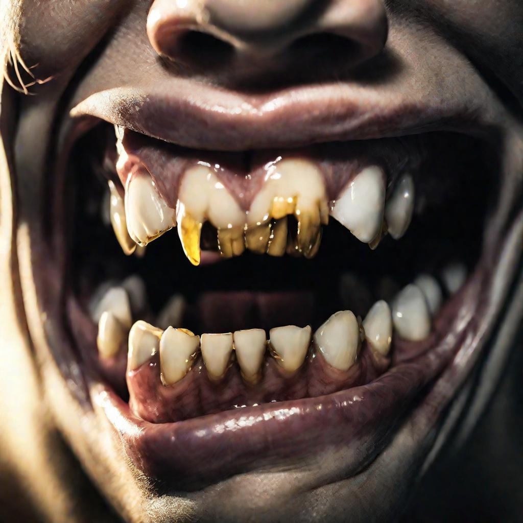 Рот с испорченными зубами
