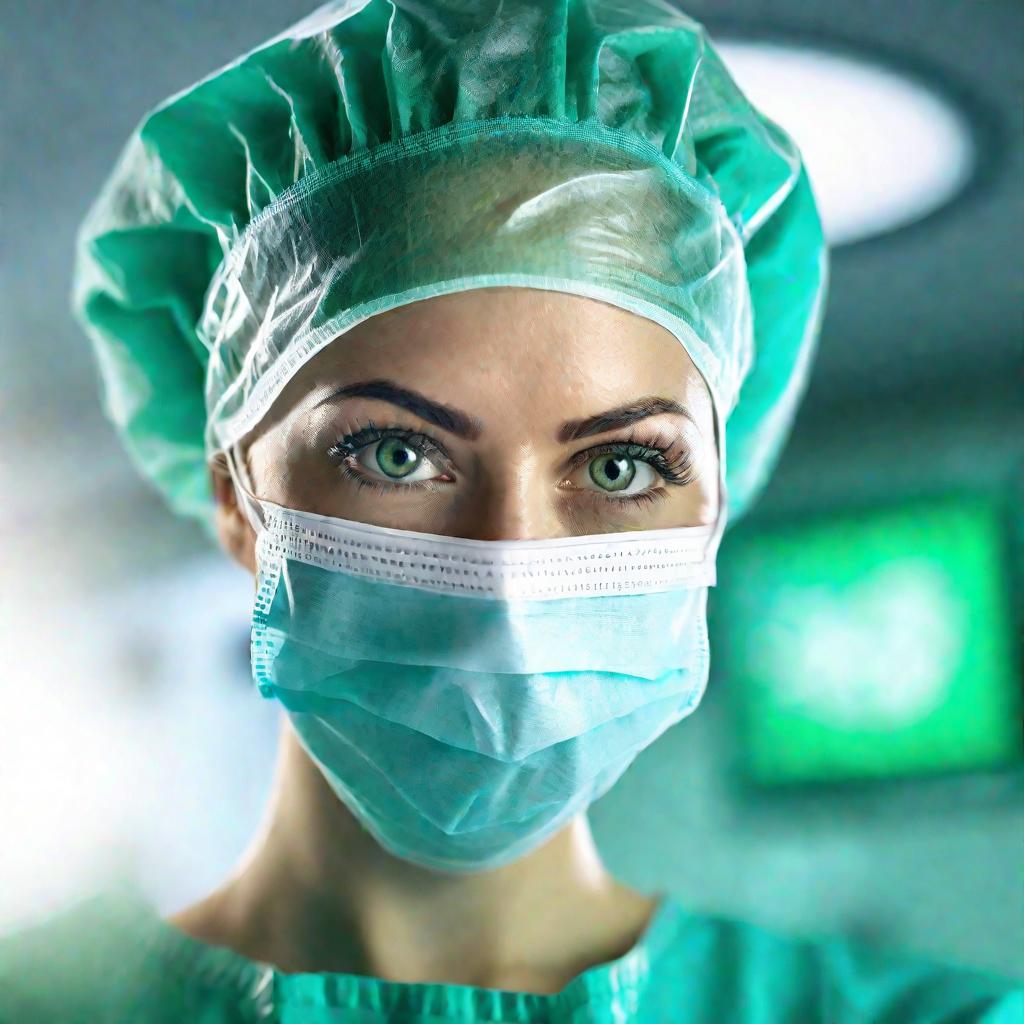 Женщина-хирург в маске