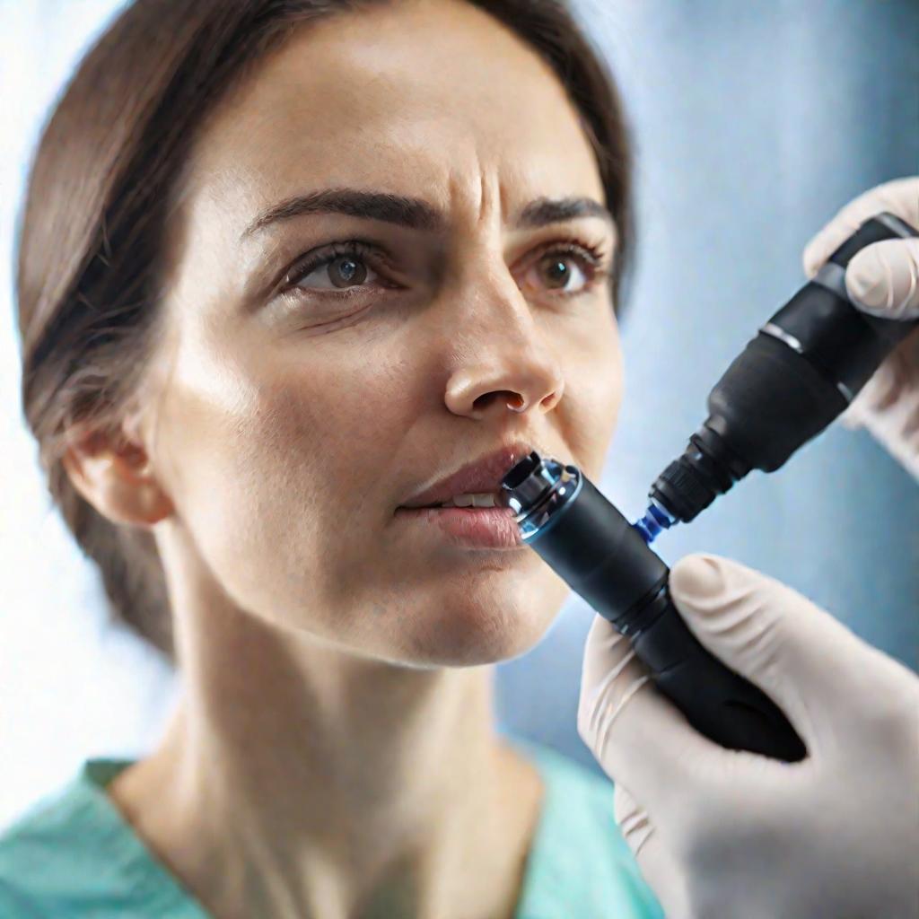 Эндоскопия носа пациента