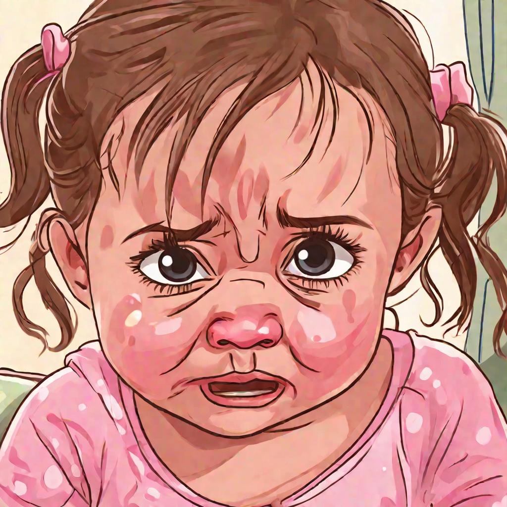 Плачущий ребенок с симптомами менингита на руках у мамы