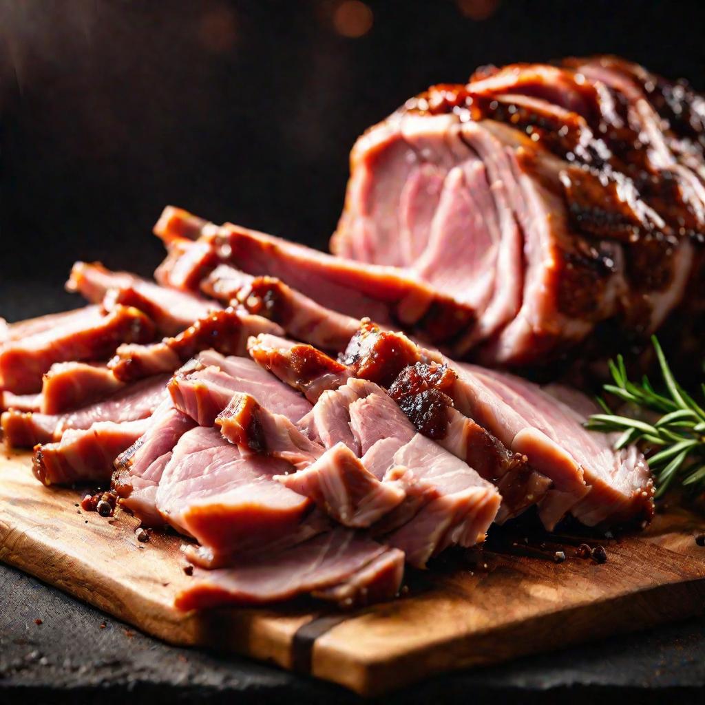 Мраморная свиная грудинка с равномерным чередованием мяса и сала