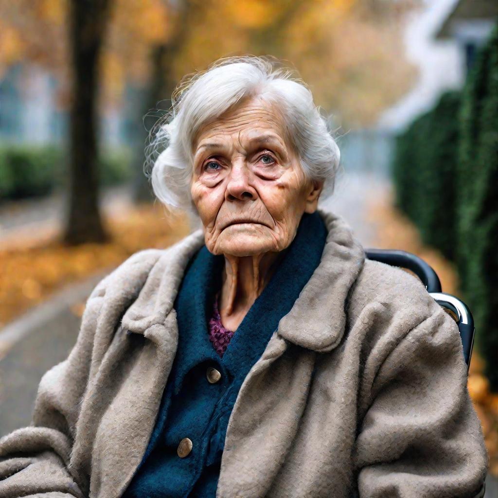 Пожилая женщина с кислородной трубкой из-за курения