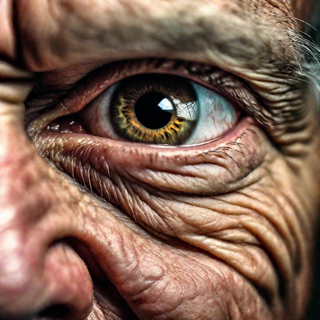 Крупный план глаза пожилого мужчины