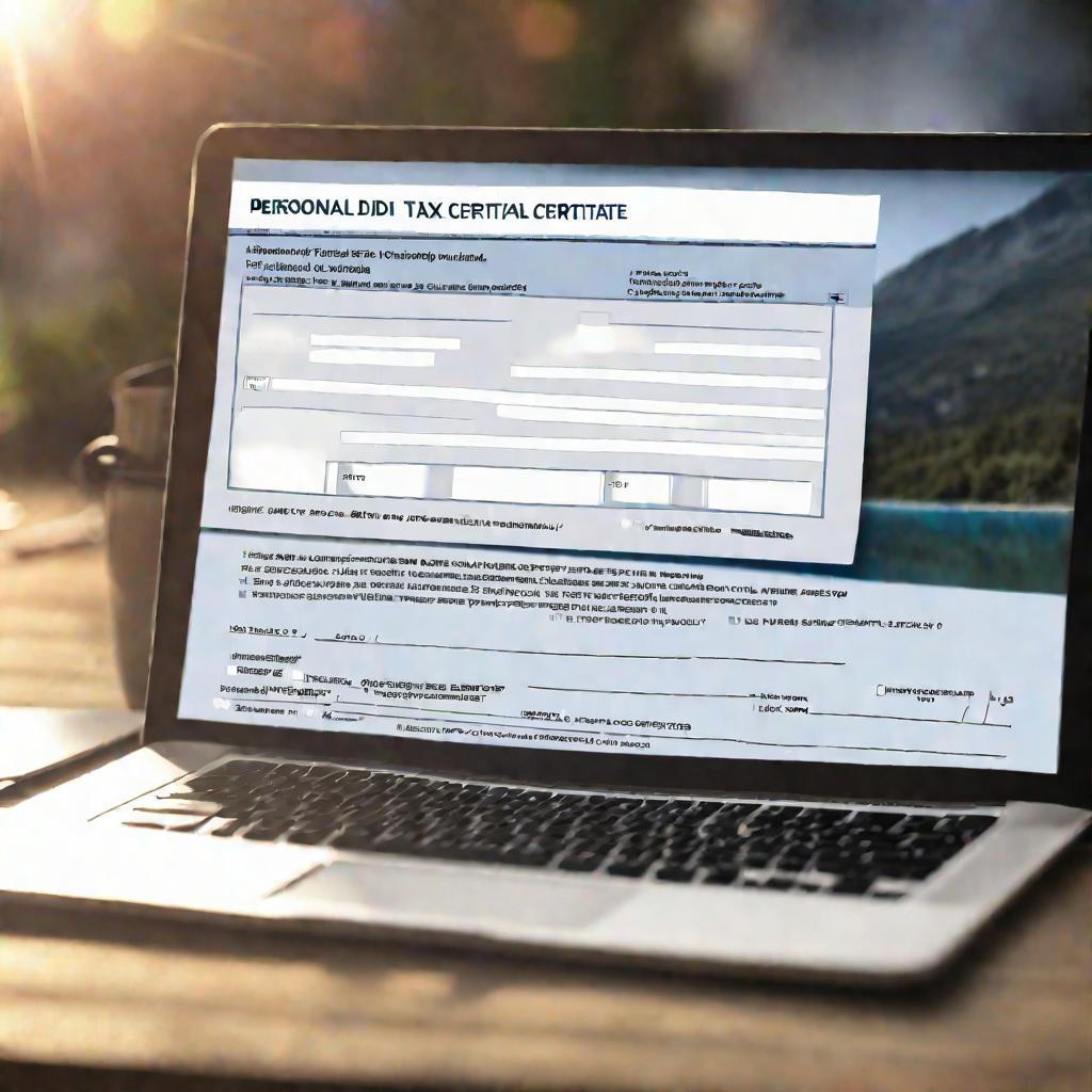 Крупный план компьютера: на экране открыта онлайн форма для запроса обновленного свидетельства ИНН с новыми персональными данными