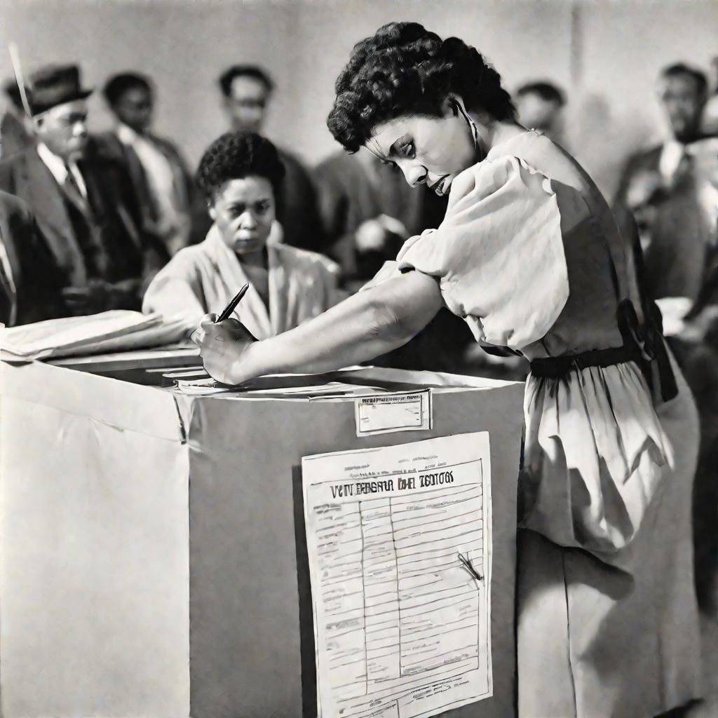 Женщина голосует на выборах
