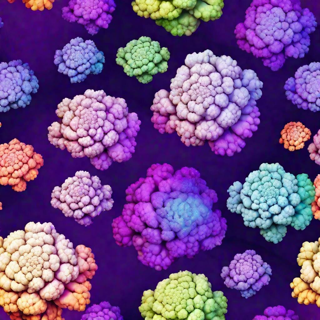 Абстрактная иллюстрация разноцветной цветной капусты