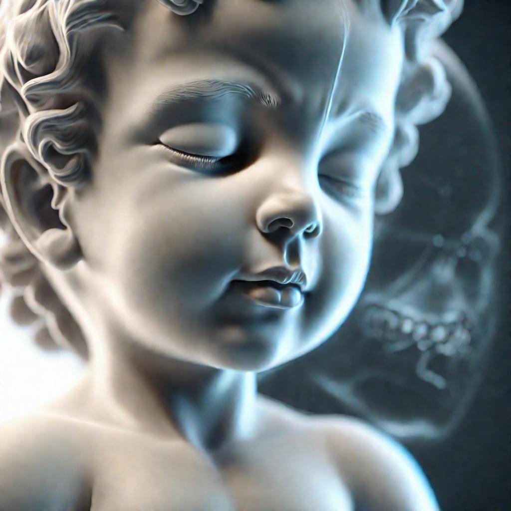 3D ультразвук четко показывающий личико ребенка