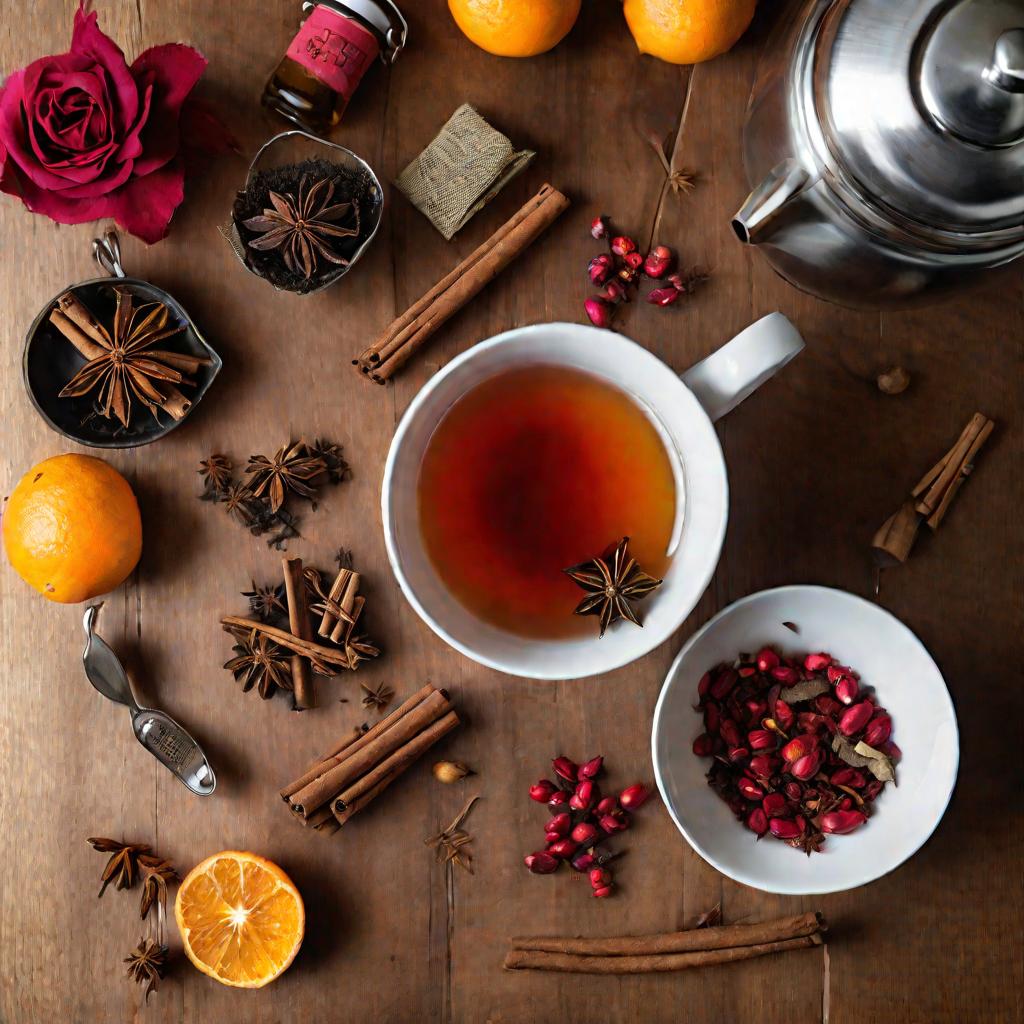 Ингредиенты для чая с шиповником