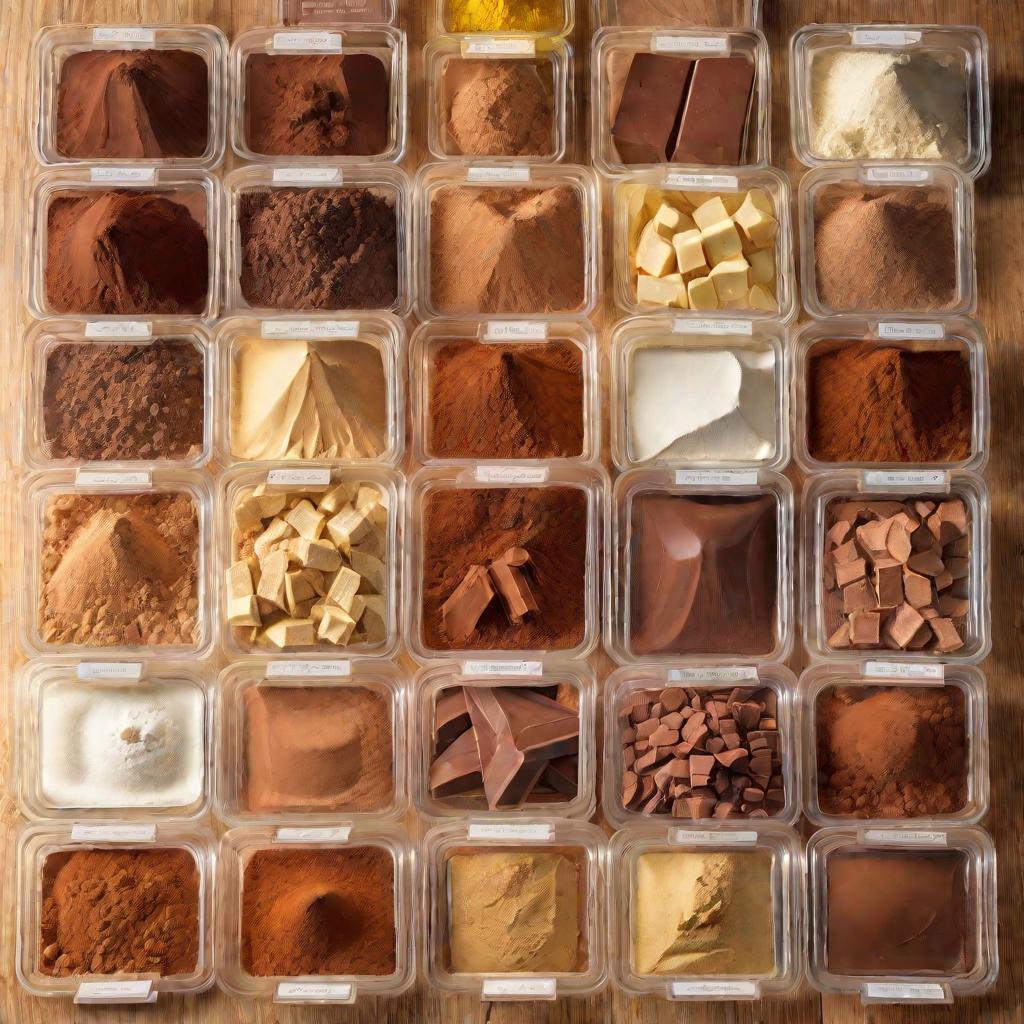 Какао порошок и шоколад на деревянной поверхности