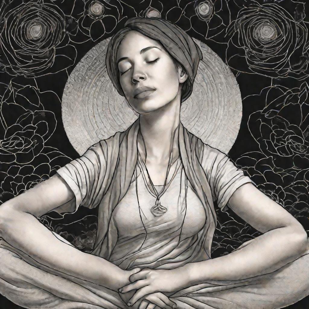 Женщина медитирует
