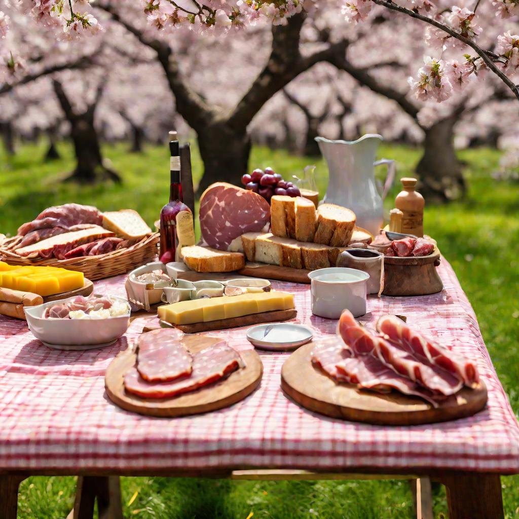 Пикник с блюдами из свинины
