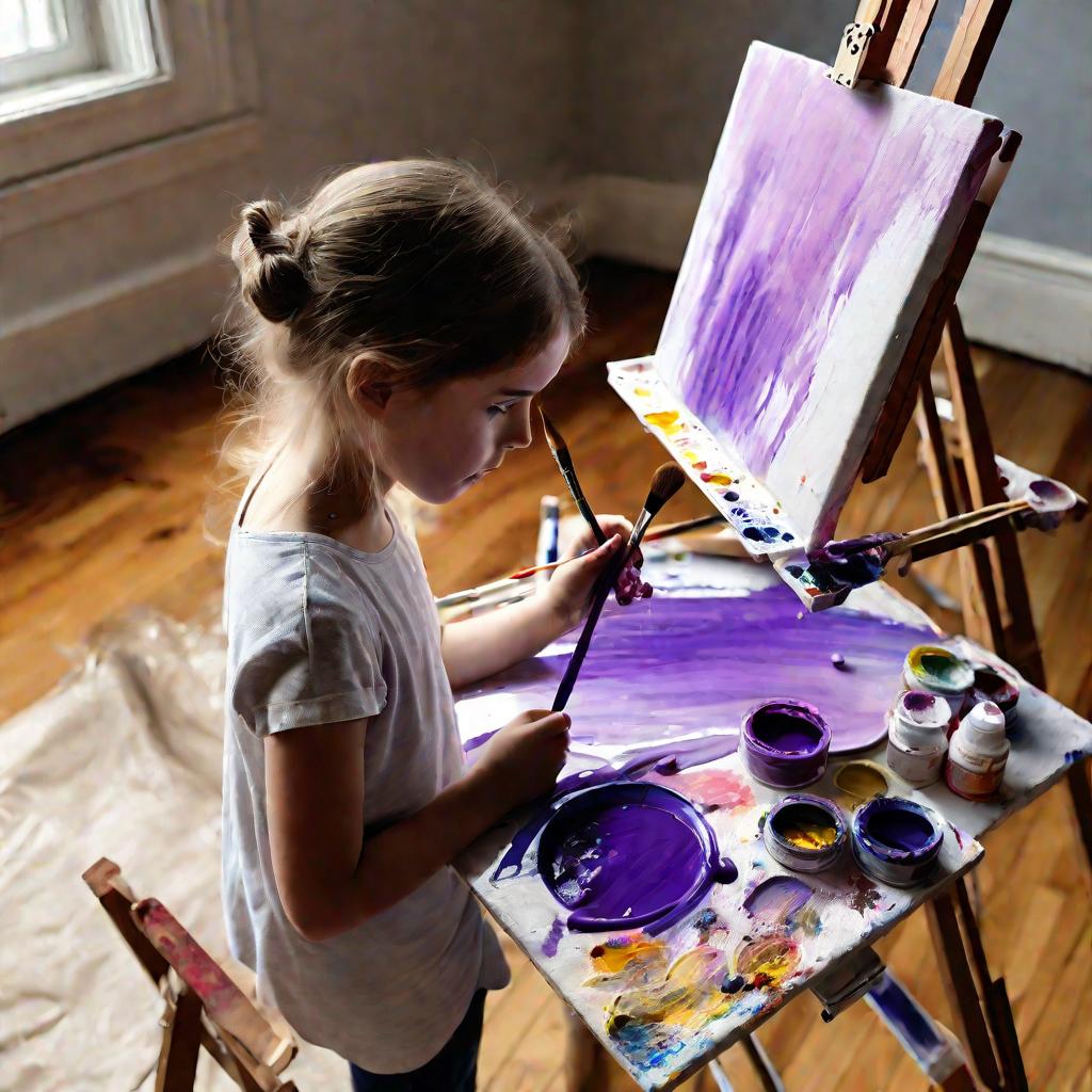 Девочка рисует картину