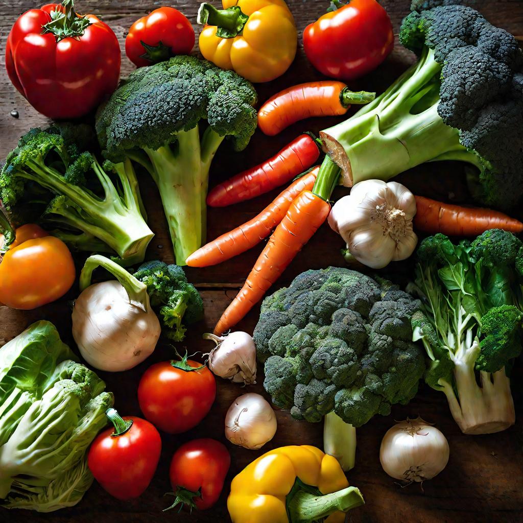 Свежие овощи на столе